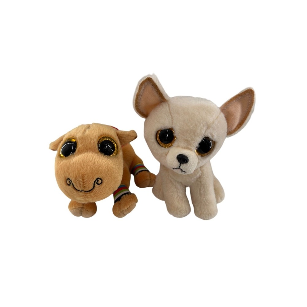 Ty Beanie Babies Jamal The Camel & Chihuahua Dog Plush Toys Set Chewy VelveTy